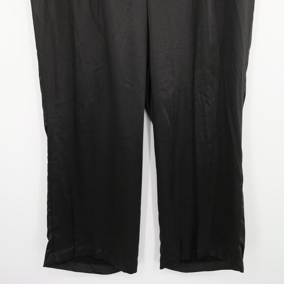 Vince Camuto Dress Pants Black Wide Leg Front Pleat Satin Pleated Trousers 24W - Picture 4 of 12